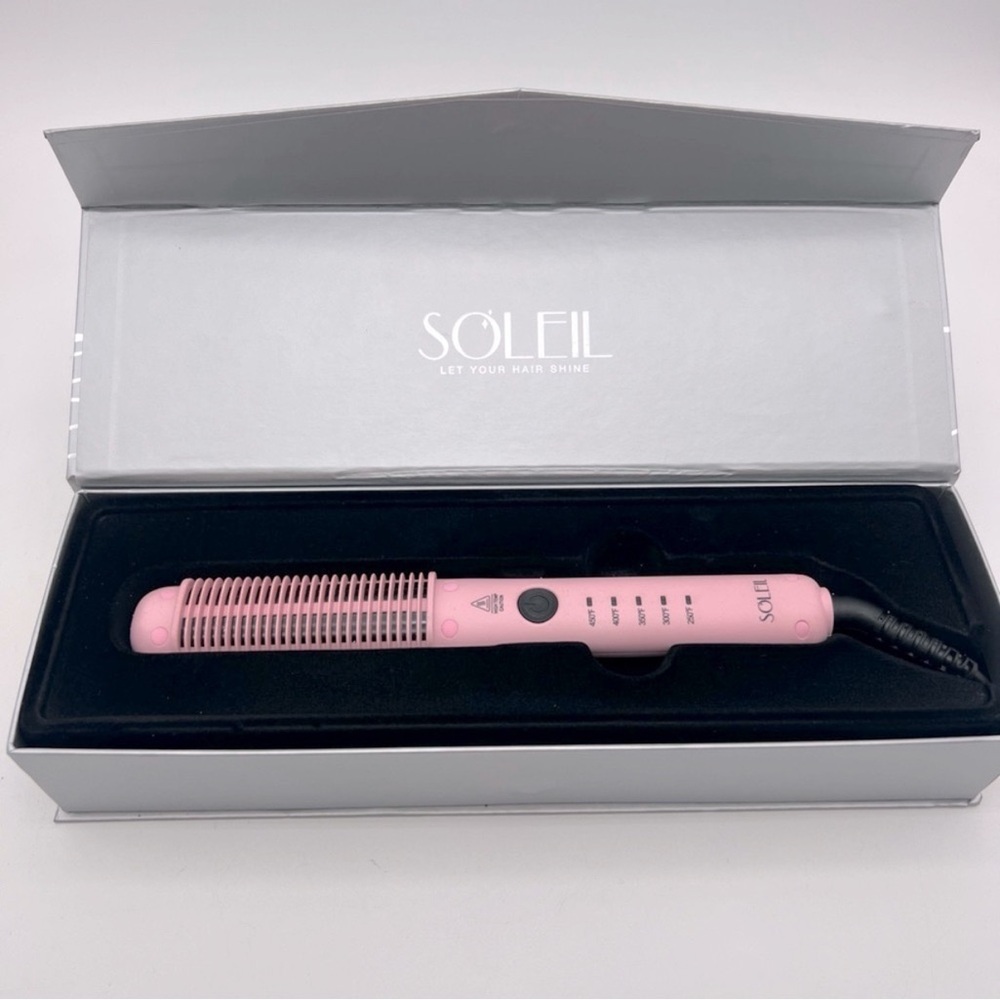 New Soleil Baby Pink Styling Comb Heat Brush - Picture 2 of 6